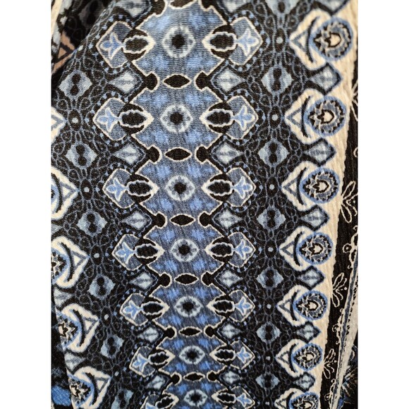 No Boundaries Womens M Blue Babydoll Jumpsuit Open Legs Boho Crochet Tribal Y2K - Picture 7 of 16